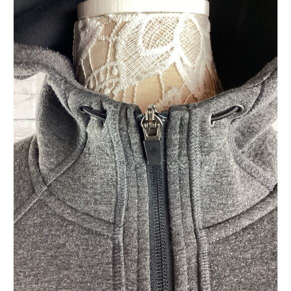 Athleta fuse scuba zipper hoodie gray with black size medium - Picture 6 of 13